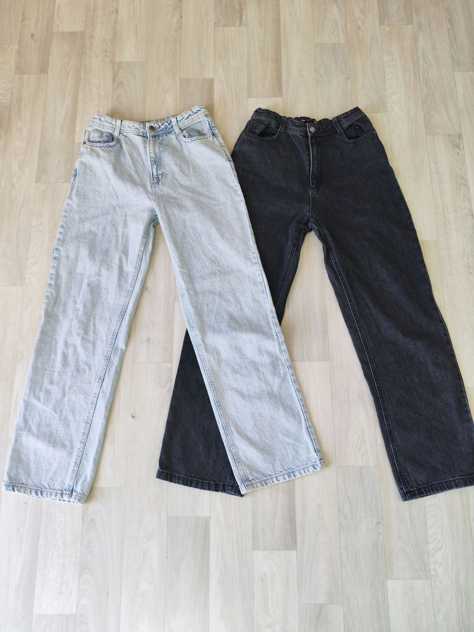 Lot 2 jeans mom taille haute 